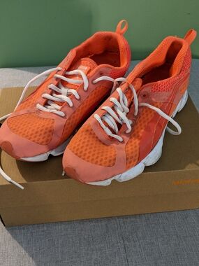 Puma Puma Orange Mesh Athletic Sneakers with White Soles